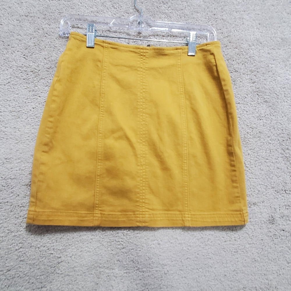 Pacsun Mini Skirt Women's 25 Retro Mustard Cotton‎ Stretch Pockets Performance